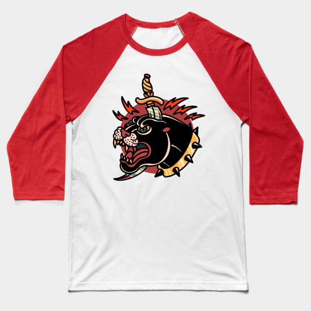 panther and dagger tattoo Baseball T-Shirt by donipacoceng